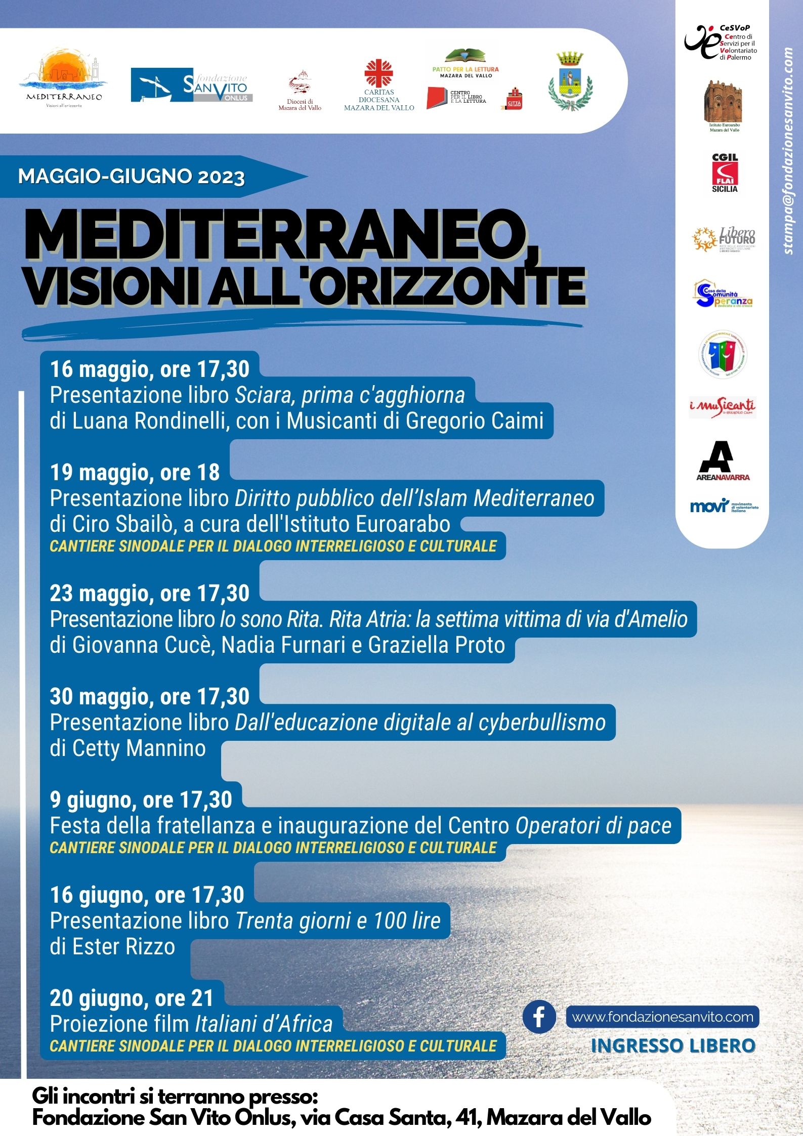 Mazara del Vallo, al via la rassegna “Mediterraneo, visioni all’orizzonte”